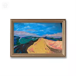Buy Bob Ross Style Oil Mountains Painting Large Art Tree Landscape Acrylics Art • 496.12£