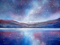 Buy Sapphire Sanctuary No 6 - Starlit Northumberland Seascape  - By J TAYLOR • 65£