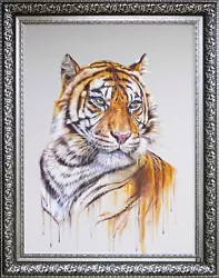 Buy Tiger - Oil Painted On Velvet - 55x45  • 2,873.28£