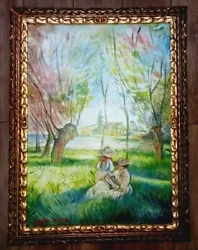 Buy Claude Monet (Handmade)  Oil Painting On Canvas Signed & Stamped Framed 64x84 Cm • 700.87£
