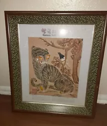 Buy Korean Folk Painting Art Rice Paper Magpie Tiger 19th Century Framed • 1,331.38£