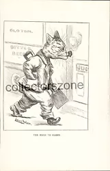 Buy Louis Wain Book Print Cat At Pub The Road To Glory Taken From 1910 Book 9 X 6 In • 22£