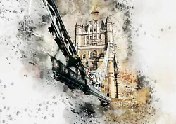 Buy Tower Bridge, Watercolour Painting, London Artwork Print, Wall Art For Home • 4.99£
