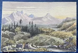 Buy Antique Miniature Watercolour Painting, Rugged Mountains, George Chance, C.1880 • 6£