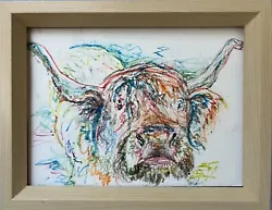 Buy Highland Cow, #2, Watercolor Pencil Painting, Frame • 426.25£