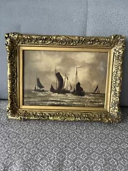 Buy Probably Dutch School End Of 18th Century Marine Painting Shipping Oil On Wood • 155£