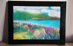 Buy Oil Pastel Framed NEW ZEALAND LANDSCAPE OIL PASTEL Painting  A4 Landscape ART • 45£