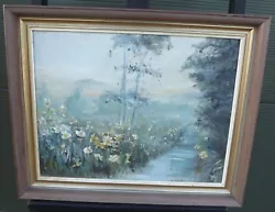 Buy Framed Angela Spedding Oil On Board Painting Picture Daffodils Riverside Scene • 50£