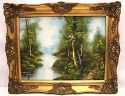 Buy CINDY Woodland River & Path Landscape SIGNED ORIGINAL Oil Painting FRAMED - C72 • 9.99£