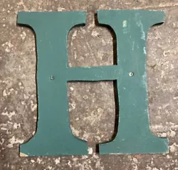 Buy Hand Painted Green Wooden H Cut Out • 3£