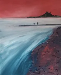 Buy Original Oil Painting Seascape Bamburgh Castle 12 X 10 Ins CHRISTINE INGRAM • 25£