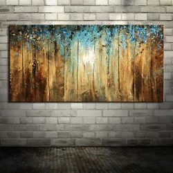 Buy HandmadeTree Oil Paintings On Canvas Modern Abstract Wall Art Picture Home Decor • 232£