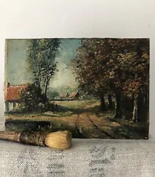 Buy French Oil On Wood Painting Beautifully Painted Ftench Country Scene • 48£