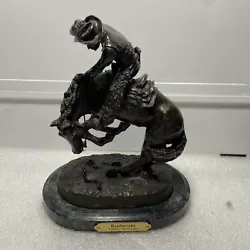 Buy THE RATTLESNAKE Frederic Remington Bronze On Marble Statue Sculpture 6  X 7  • 104.52£