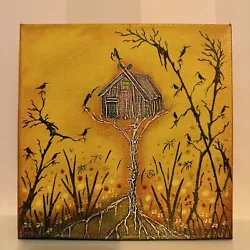 Buy Susan Lincoln Art Original Contemporary Acrylic Painting  TREE HOUSE  Whimsical • 121.50£