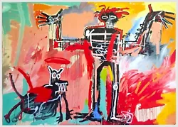 Buy Jean Michel Basquiat Estate Rare Lithograph Print  Boy&dog In A Johnnypump  1982 • 1,755.15£