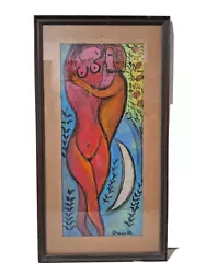 Buy Gorgeous Marc Chagall Pastel On Paper Signed 1933 With Frame In Golden Leaf • 82.94£