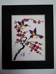 Buy 4x5 Hummingbirds And Cherry Blossom Good Luck Art - Chinese Brush Painting • 4.72£