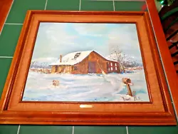 Buy Original WINTER Canvas Oil Painting By Robert Mall W/ 26 X 22  Burlap Wood Frame • 1,138.40£