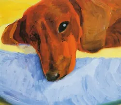 Buy Dachshund Watching David Hockney Dog Painting Print In 11 X 14 Mount SUPERB • 19.95£