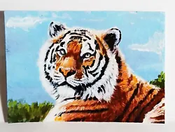 Buy A Tiger Resting ACEO Original Animal PAINTING By Leslie Popp • 6.64£