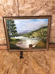 Buy Original Oil Painting River & Mountain Landscape • 24.99£
