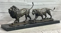 Buy Lion Lioness African Safari Bronze Marble Statue Big Cat Lover Sculpture Art NR • 896.80£