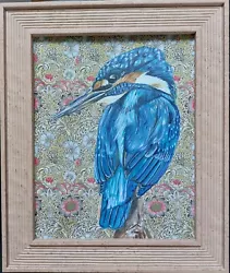 Buy Original Wildlife Kingfisher Picture Painting William Morris Art Nouveau Fabric  • 40£