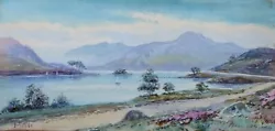 Buy Antique Watercolour 1929 B Miller Scottish Lake Picture Loch Achray • 10£