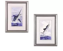 Buy Guy Harvey Lot Of 2 Framed Watercolor Marlin Paintings, Signed In Ink, 19  X 14  • 5,953.46£