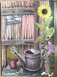 Buy Card Print Off Acrylic Painting On Canvas A2 Size By Deborah “ The Potting Shed” • 1.69£