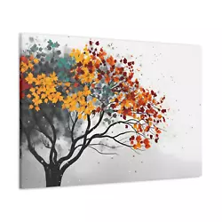 Buy Rainbow Tree Canvas Multi Coloured Splash White Oil Painting Print Wall Art • 15.99£