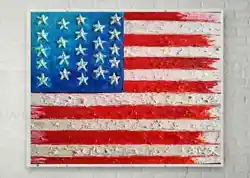 Buy 3D ORIGINAL Oil Painting  American Flag Art 6 X 8 Inches Canvas Board • 40.73£