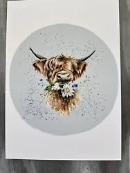 Buy Highland Cow A4 Print On Canvas Card Wildlife Art Picture Farm Wildlife • 2.99£