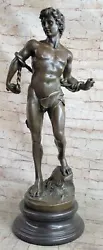 Buy Tall Bronze Marble Statue Erotic Sensual Male Nude David Gay Sculpture Artwork • 749.90£