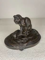 Buy EMMANUEL FREMIET Mother Cat Sculpture Antique French Bronze Statue 19th Century • 149.99£