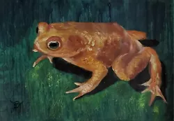 Buy YARY DLUHOS Frog Toad Reptile Animal Nature Water Original Art Oil Painting • 55.40£
