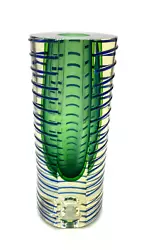 Buy Vintage MCM Mid Century Sommerso Green Pavel Hlava Glass Vase Sculpture Studio • 113.74£
