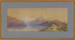 Buy Late 19th Century Watercolour - Lake Scene With Mountains • 58£
