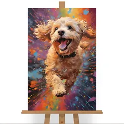Buy Cute Cockapoo Puppy Dog  Cockerpoo Paint Splash Canvas Print Picture Gift Art • 9.99£