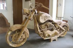 Buy Handcrafted Life-Size Harley Davidson Sculpture | Teak Or Suar Wood | Unique | • 5,906.21£