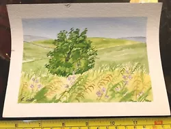 Buy Painting R Gubb Original Not Print Small Watercolour Signed Tree Field • 6.98£
