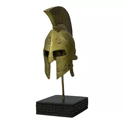 Buy Leonidas Helmet King Spartan Hero Cast Alabaster Sculpture With Bronze Effect • 49.14£