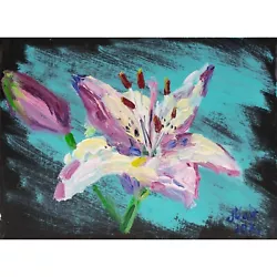 Buy Lily Oil Painting Floral Original Wall Art Abstract Flower Artwork Botanical • 25.23£