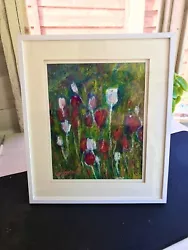 Buy Original Colourful Painting Of Flowers Set In White Frame - Size: 29cm X 34cm • 54£