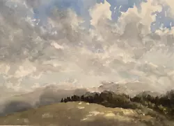 Buy Linn C 2003  Impressionist Mountain Rural Big Sky Landscape Watercolor Painting • 231.12£