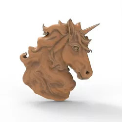 Buy STL File Unicorn Pegasus Horse Head For CNC Router Engraving 3D Printer Laser • 2.32£