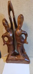 Buy Wooden African Folk Art Carving Of Two Figures Dancing. 18 Inch Tall. • 18£