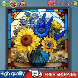 Buy Paint By Numbers Kit DIY Stained Glass Sunflower Oil Art Picture Decor(H1536) • 7.29£