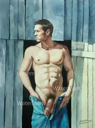 Buy 11x14 In. Gay Muscular Male Ready To Go Dipping Painting In Print By Shellhammer • 36.85£